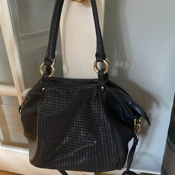 Baldinini perforated large navy leather bag - Picture 3 of 12